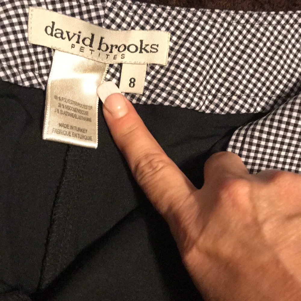 David Brooks black Capri slacks. Brand new